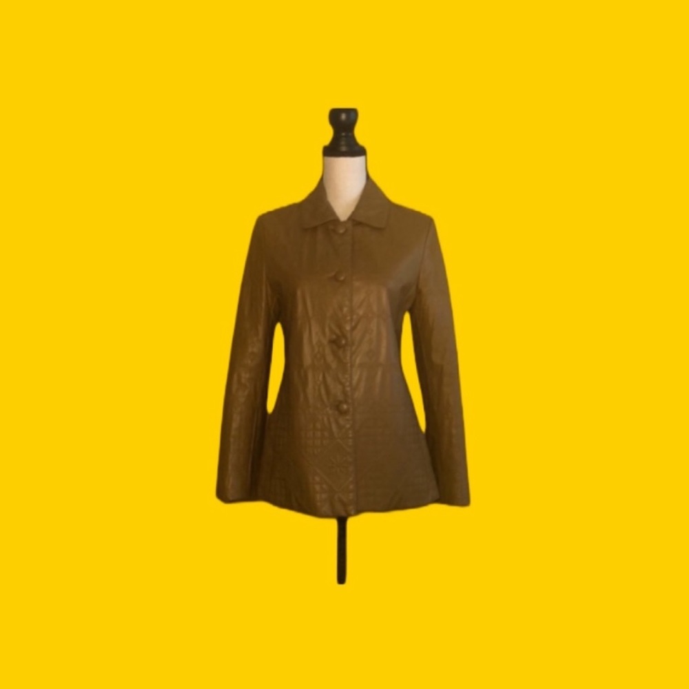 Korean vintage quilted cowhide jacket